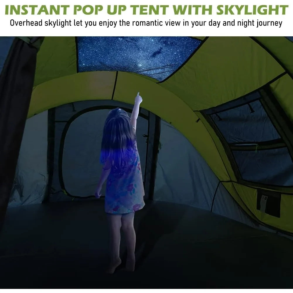 Pop Up Tent, 4 Person Skylight, Waterproof