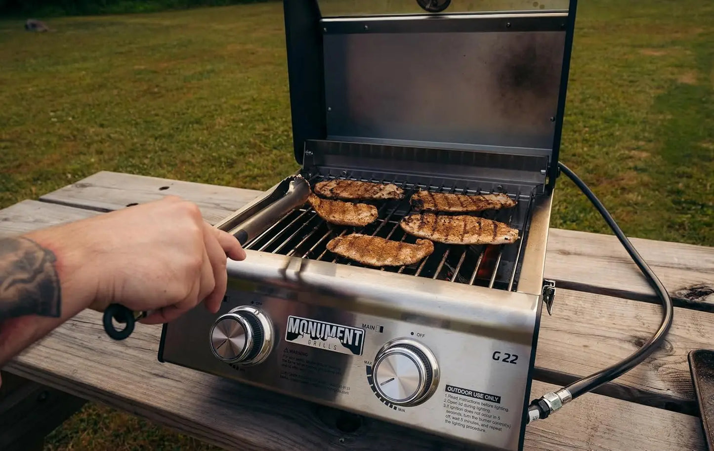 2-Burner Tabletop Gas Grill Portable Camping