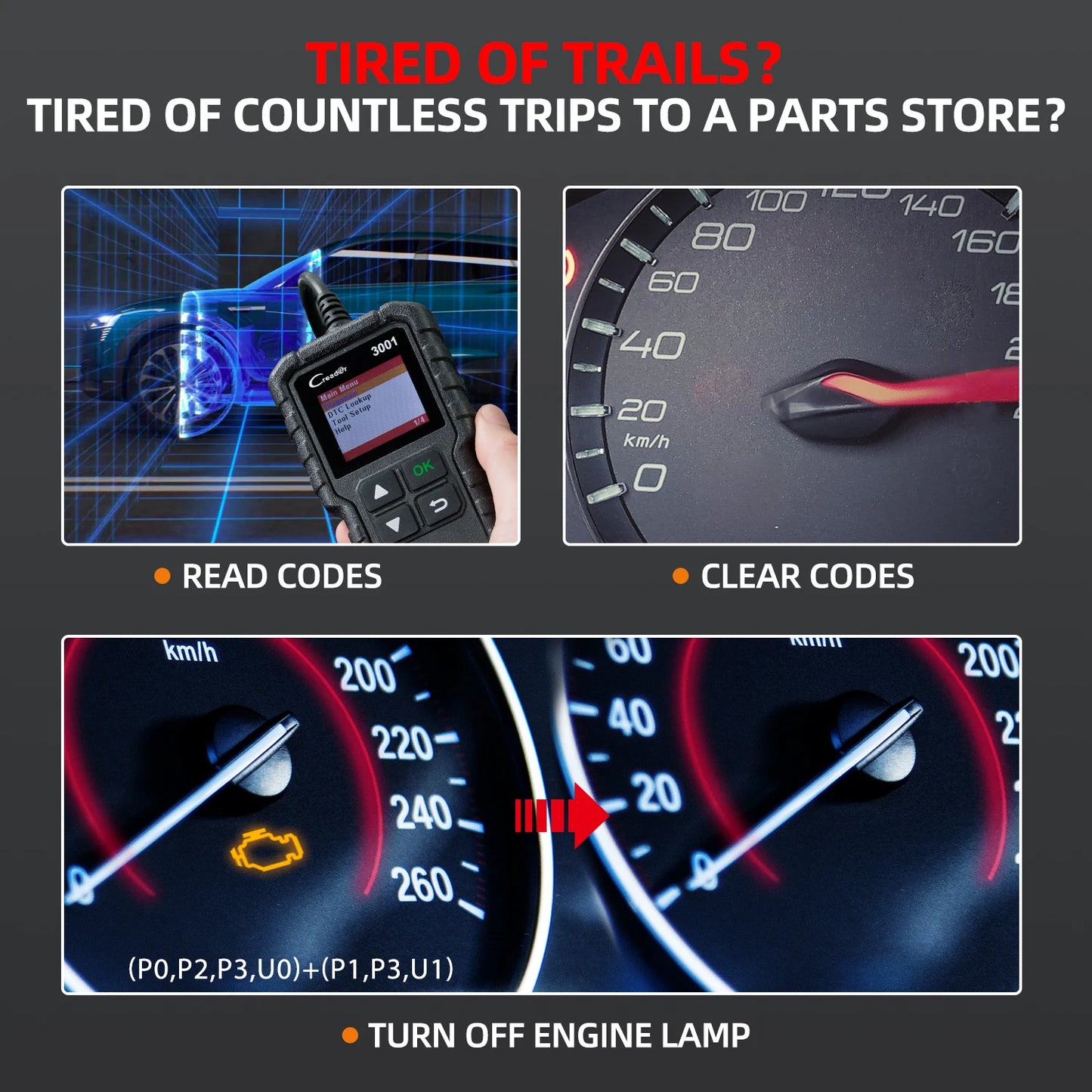 Full OBD2  Scanner Diagnostic Check Engine  Update