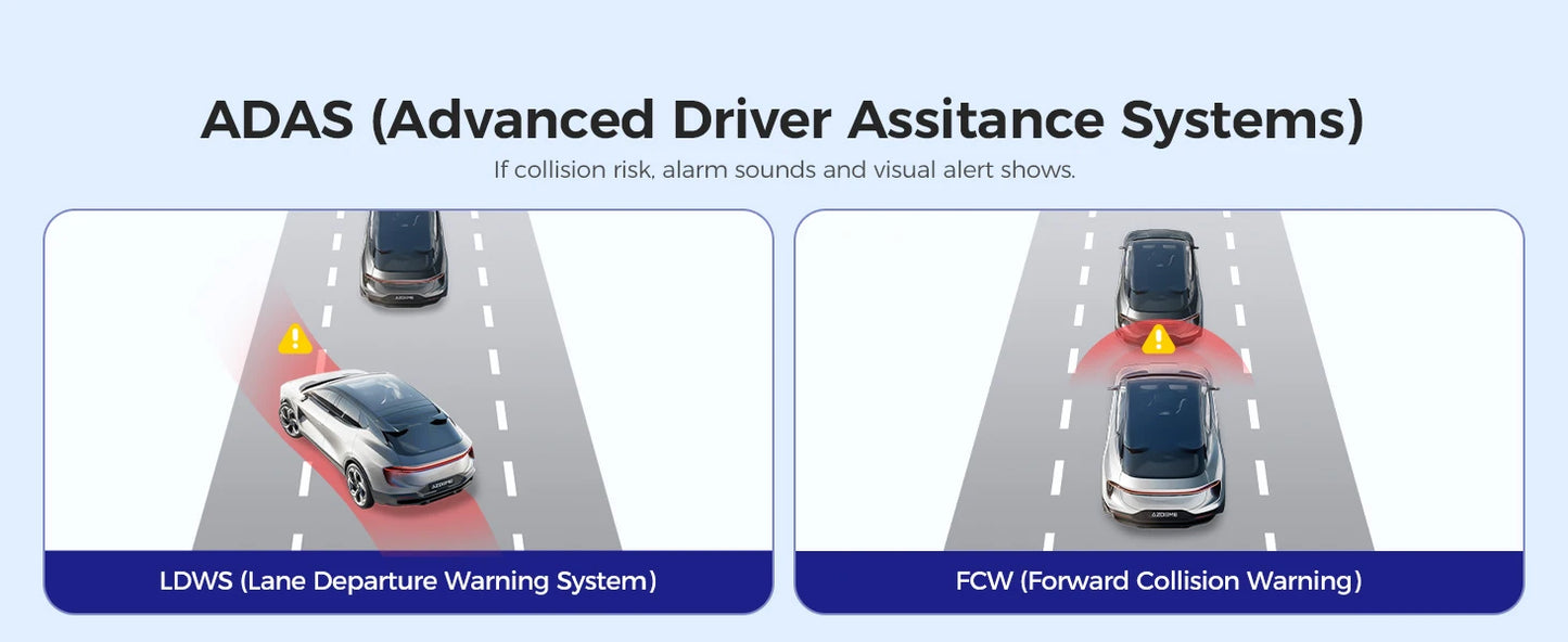 AZDOME Dash Cam Built-in ADAS GPS Car Camera