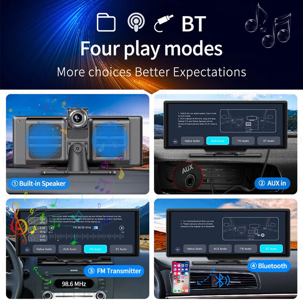 Wireless CarPlay & Android Auto Dash Cam GPS Navigation