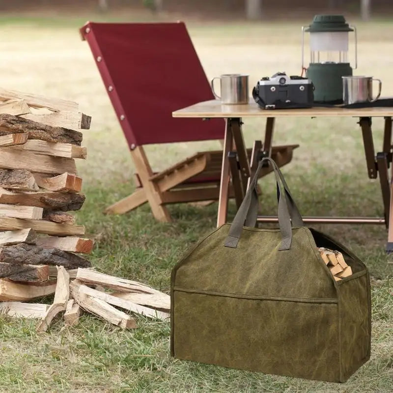 Firewood Canvas Log Carrying Tote