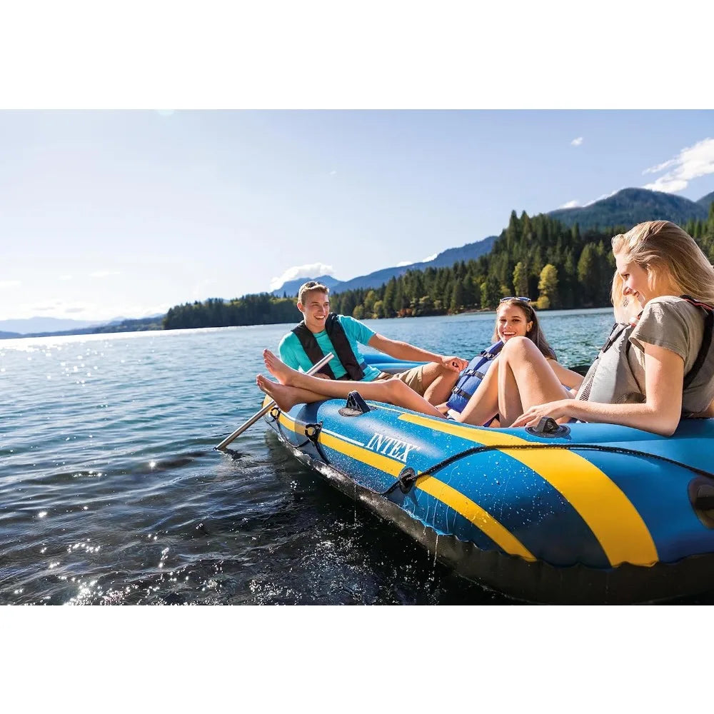 Challenger Inflatable Boat Series: Includes Deluxe Boat Oars and High-Output Pump  SuperStrong PVC Triple Air Chambers