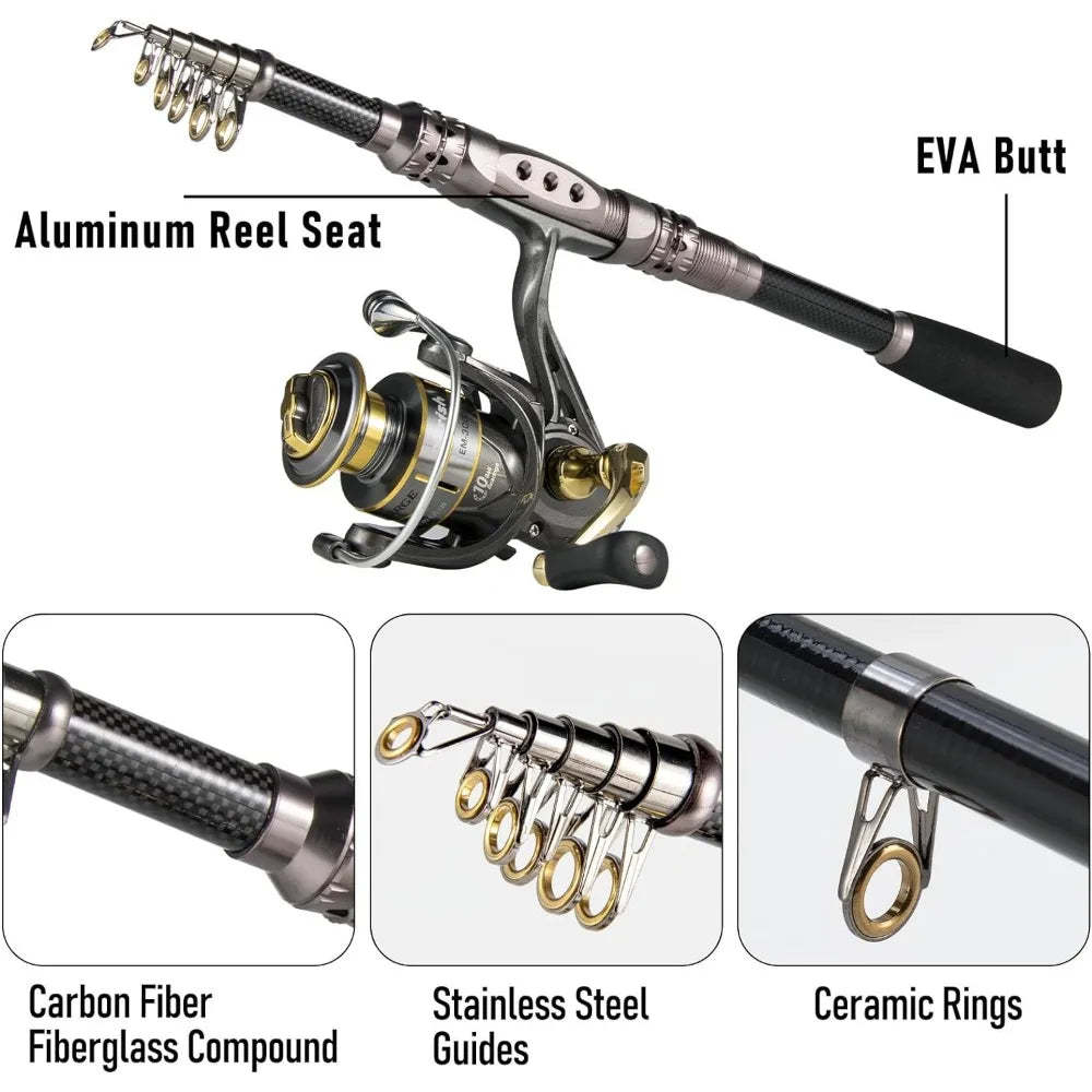 Fishing Rod and Reel Combos 125-Pieces,