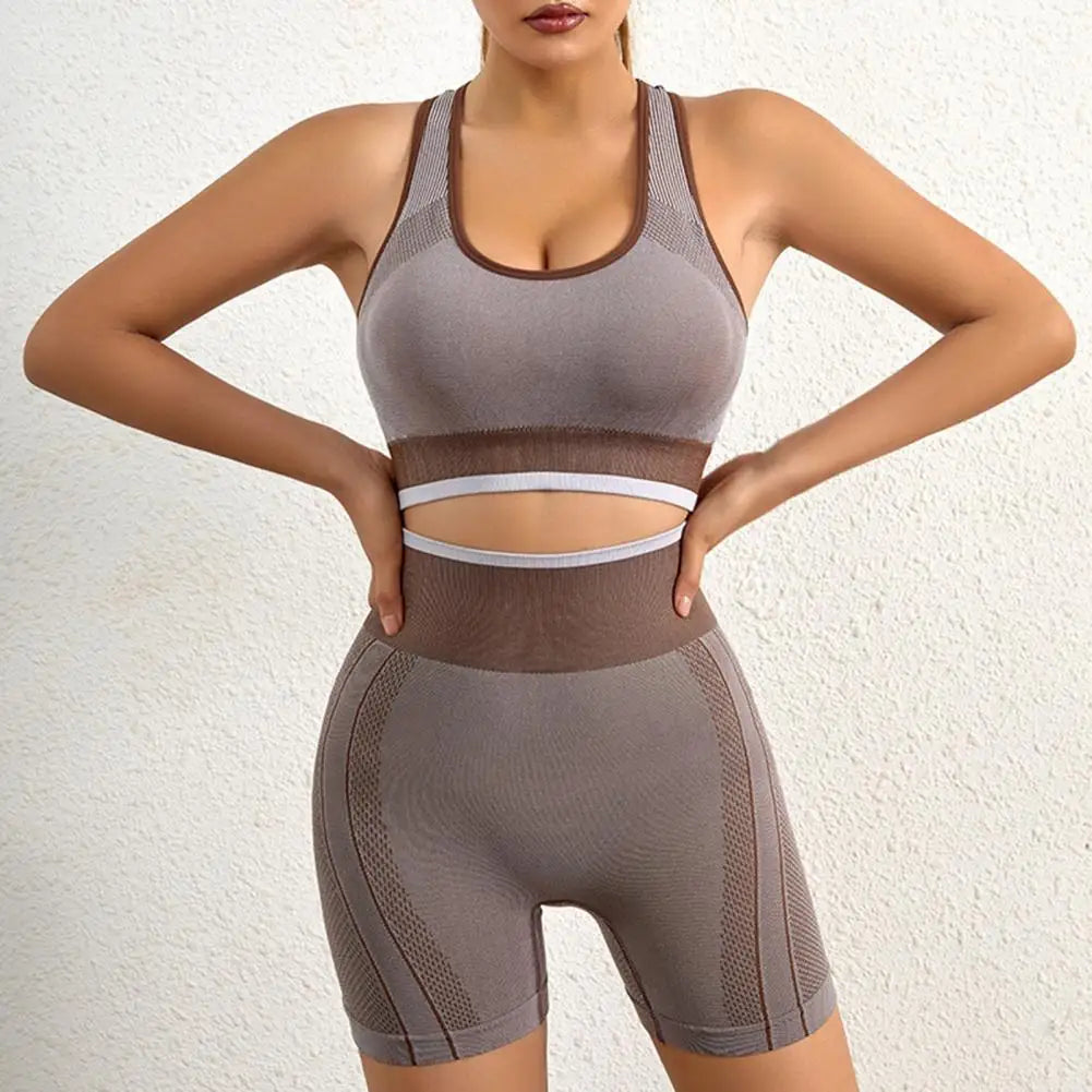 Yoga Vest Shorts 2Pcs/Set High Stretch