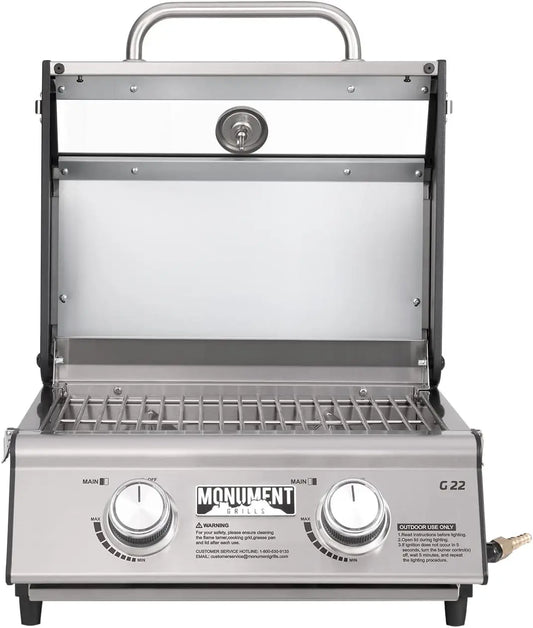 2-Burner Tabletop Gas Grill Portable Camping