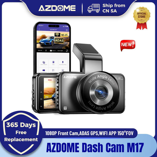 AZDOME Dash Cam Built-in ADAS GPS Car Camera