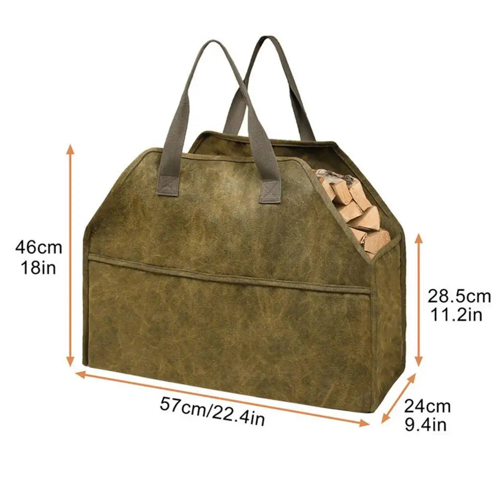 Firewood Canvas Log Carrying Tote