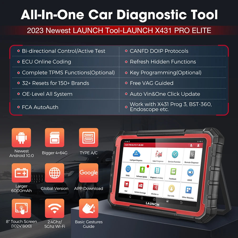 OBD2 Scanner CANFD DOIP  ECU Coding Full System, Resets, FCA