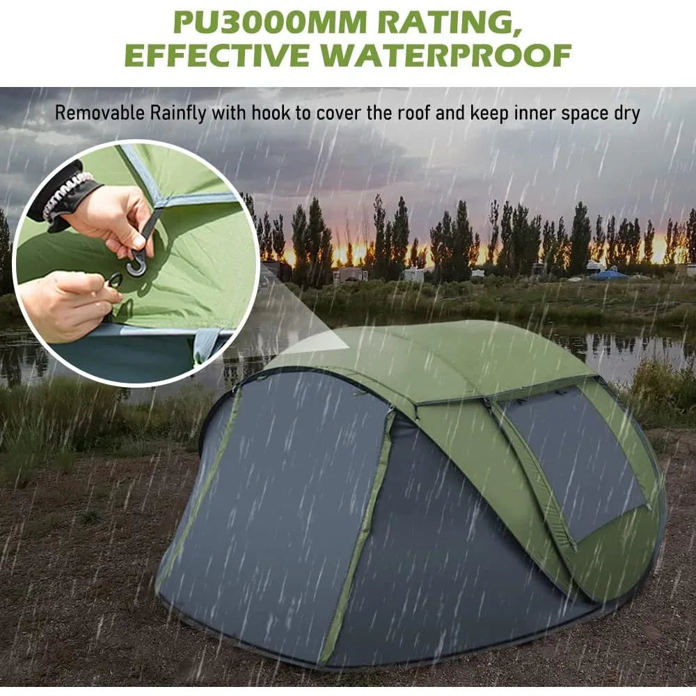 Pop Up Tent, 4 Person Skylight, Waterproof