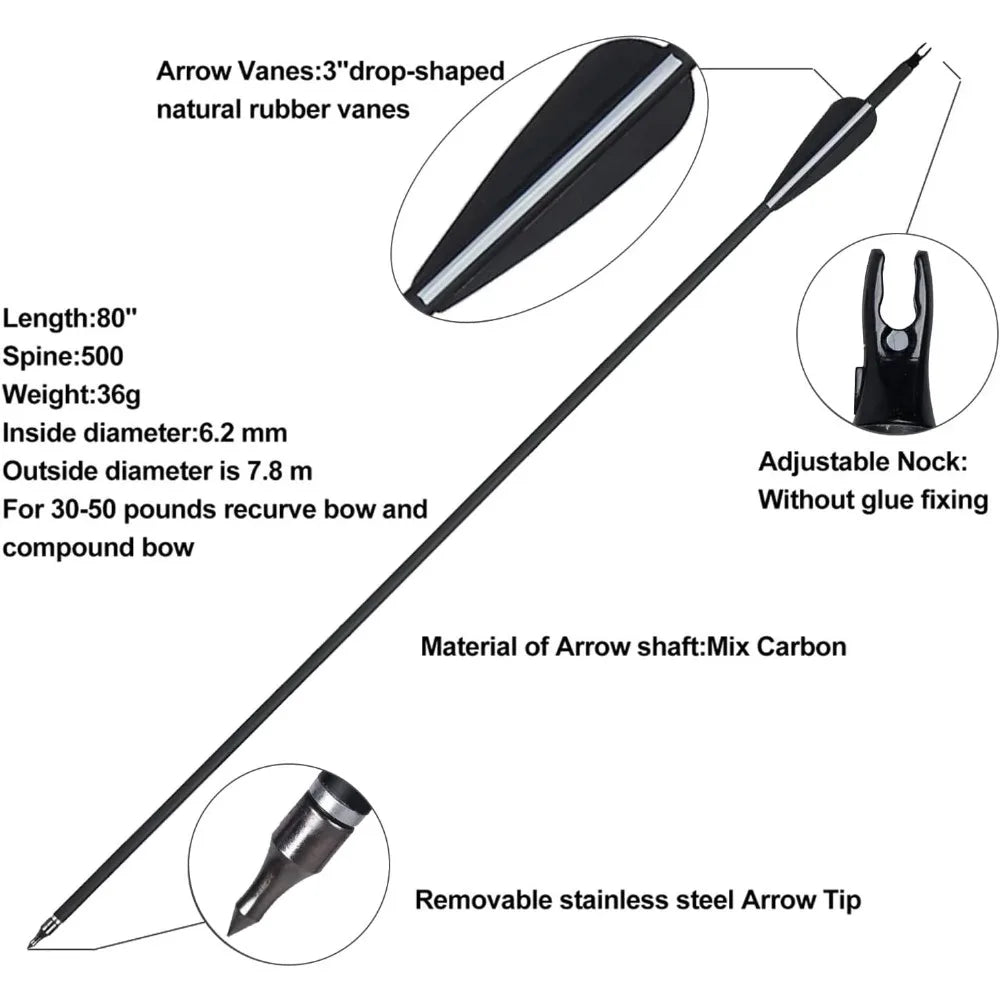 60'' Recurve Bow and Arrow Set