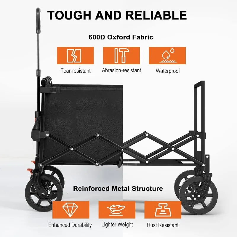 Collapsible Folding Wagon Cart Heavy Duty ,