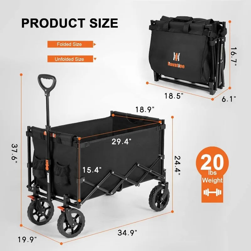 Collapsible Folding Wagon Cart Heavy Duty ,