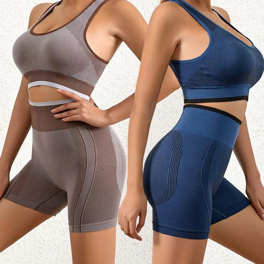 Yoga Vest Shorts 2Pcs/Set High Stretch