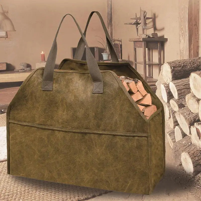 Firewood Canvas Log Carrying Tote