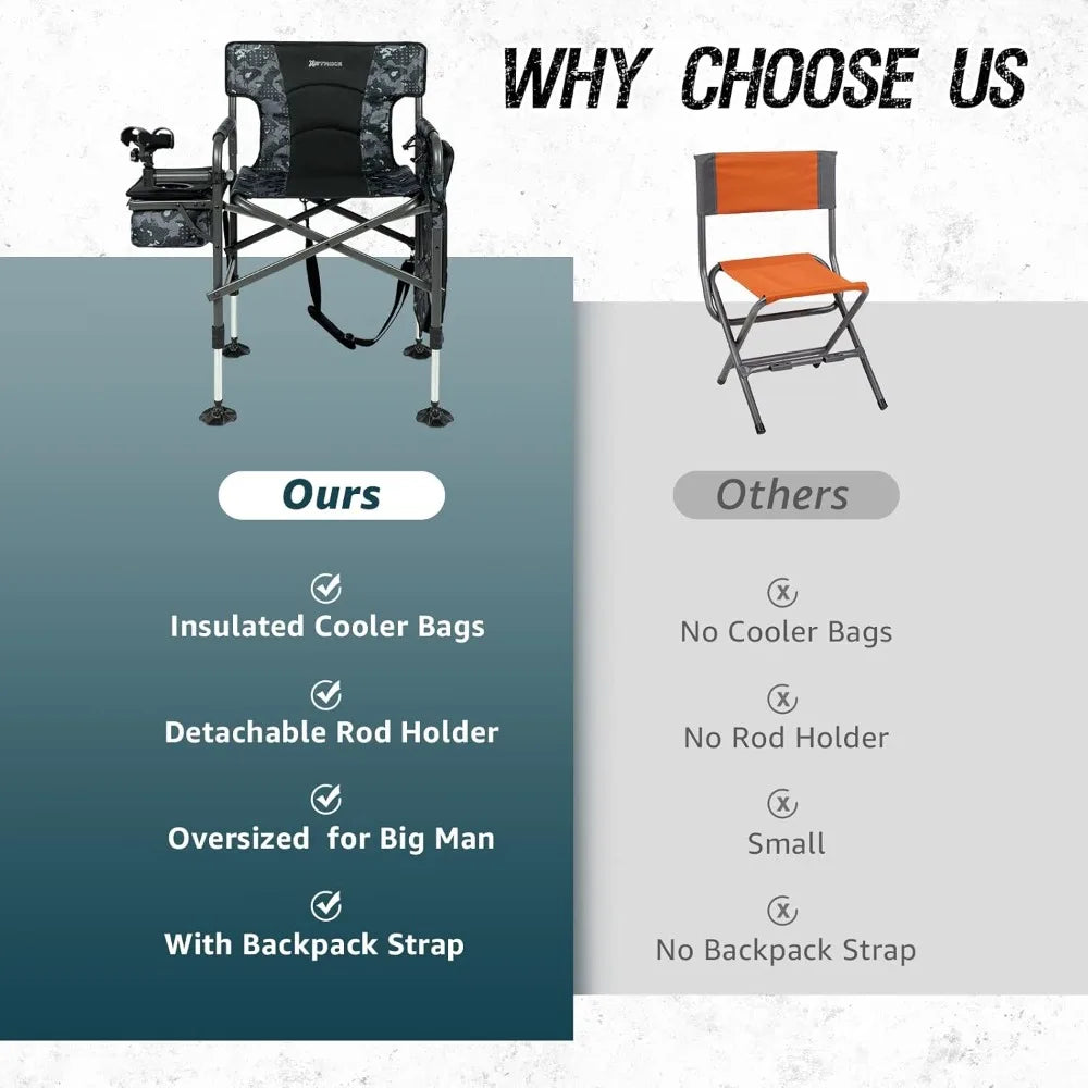 Fishing Chairs Rod Holder, Folding Ice Fishing