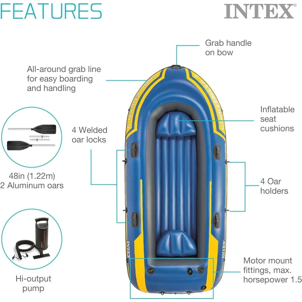 Inflatable Boat Set Triple Air Chambers