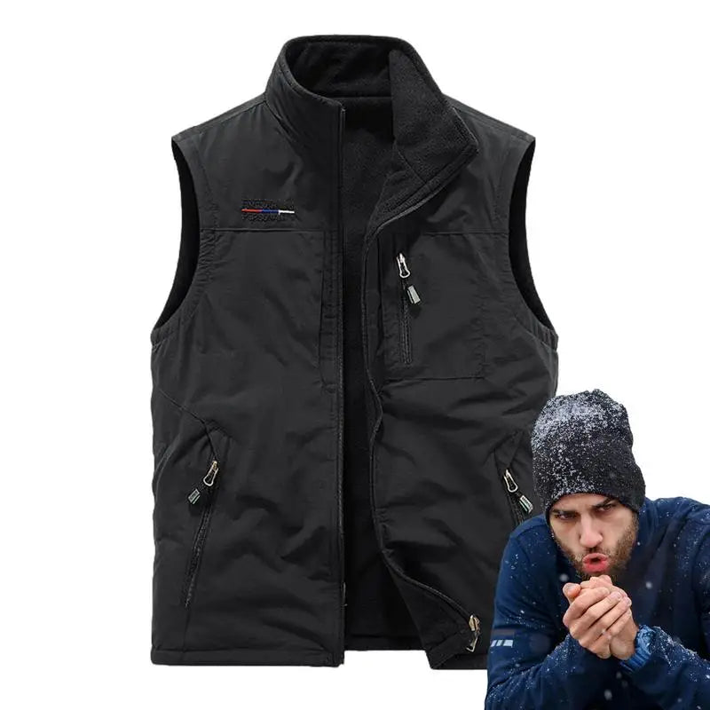 Winter Vest Men Padded Lightweight Double-Sided