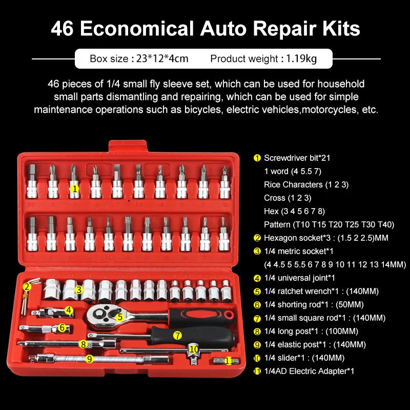 46PCS Repair Tool Kit Combo