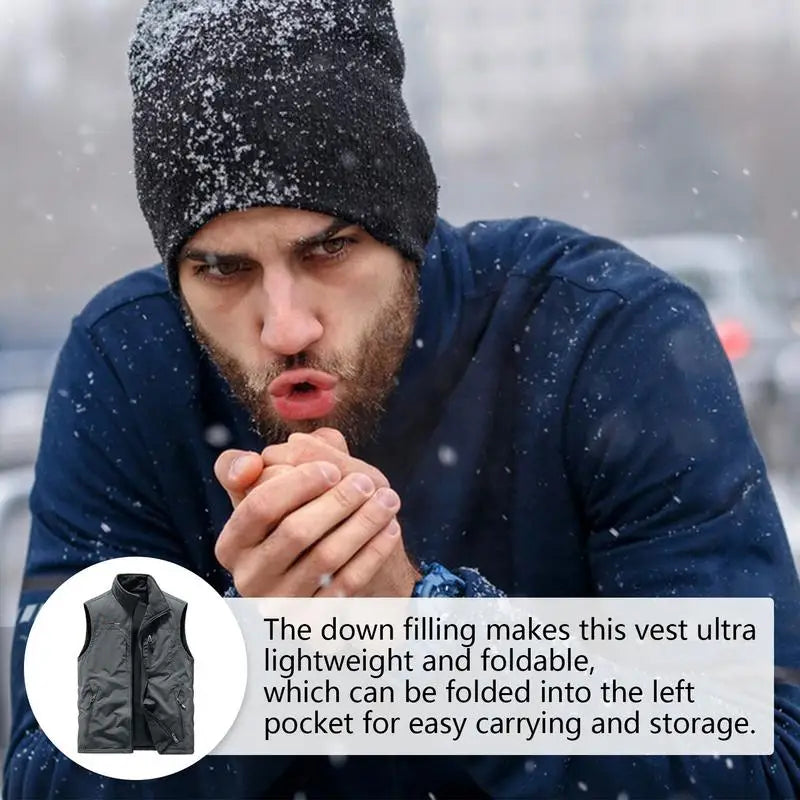 Winter Vest Men Padded Lightweight Double-Sided