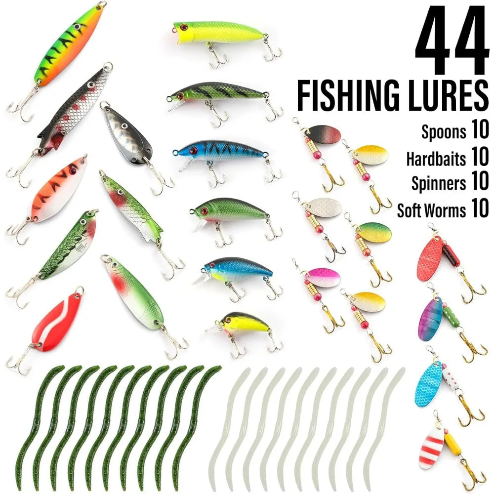 Fishing Rod and Reel Combos 125-Pieces,